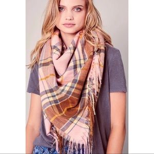 Plaid Soft Blanket Scarf